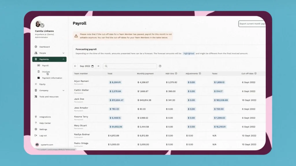 oyster global payroll