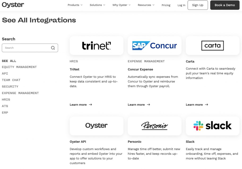 oyster integrations