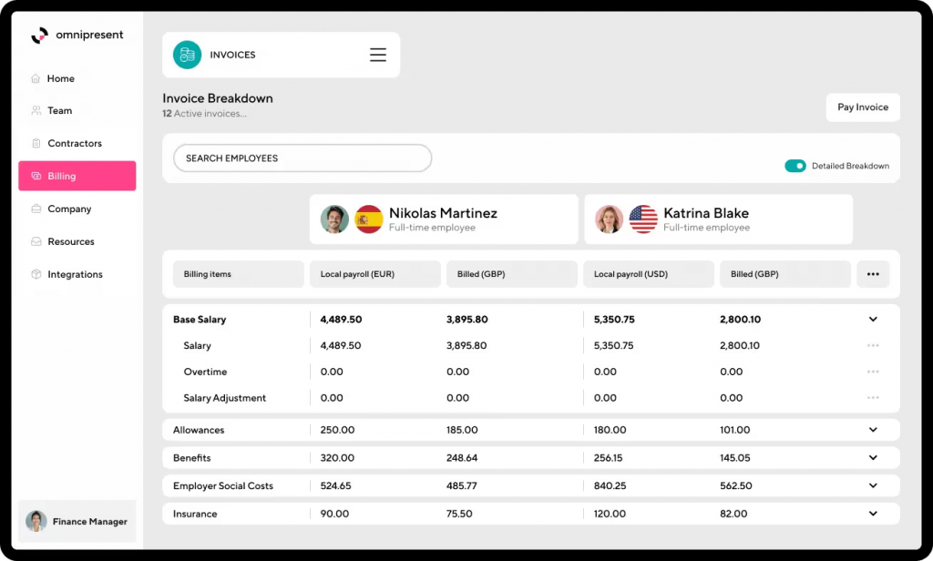 omnipresent eor payroll management and invoicing